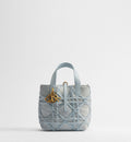 Women's Small Toujours Vertical Tote Bag With Blue Cannage Denim And Strap