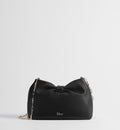 Women's Small Bow Bag With Black Lambskin And Chain Strap