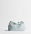 Women's Small Bow Bag With Ice Blue Lambskin And Chain Strap