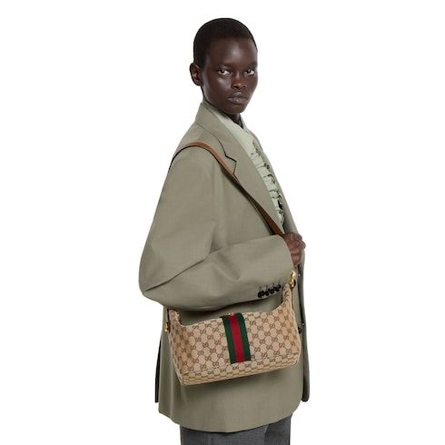 Medium Vanity Top Handle Bag With GG Canvas And Leather Trim