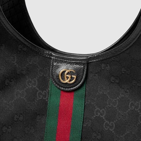 Large Tote Bag With GG Canvas And Leather Trim