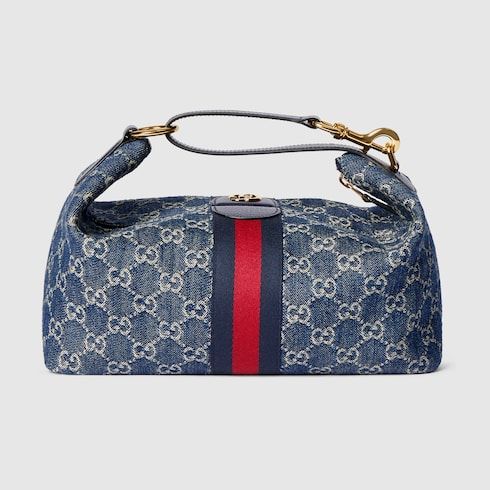 Women's Medium Vanity Top Handle Bag With Canvas And Leather Trim