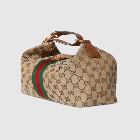 Medium Vanity Top Handle Bag With GG Canvas And Leather Trim