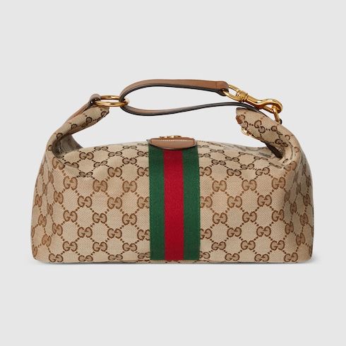 Medium Vanity Top Handle Bag With GG Canvas And Leather Trim