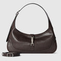 Women's Medium Jackie Slim Bag With Soft Grainy Leather And Piston Closure