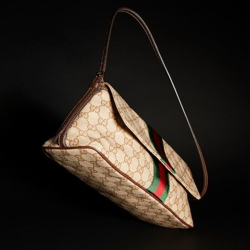 Madison Medium Shoulder Bag With Web GG Coated Canvas