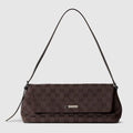 Women's Madison Medium Shoulder Bag With GG Canvas And Logo Plaque