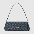 Women's Madison Medium Shoulder Bag With GG Denim And Logo Plaque