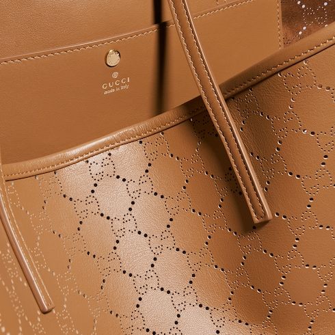 Women's Large Tote Bag With Perforated GG Leather