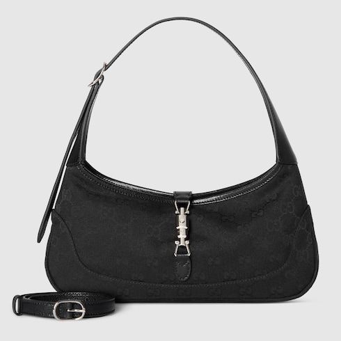 Women's Medium Jackie Slim Shoulder Bag With GG Canvas And Piston Closure