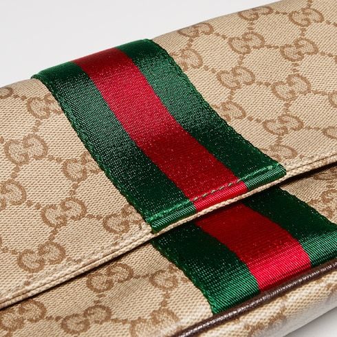 Madison Medium Shoulder Bag With Web GG Coated Canvas