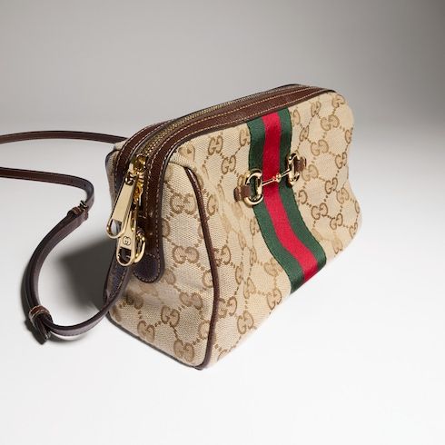 Small Crossbody Camera Bag Canvas with Metal Hardware