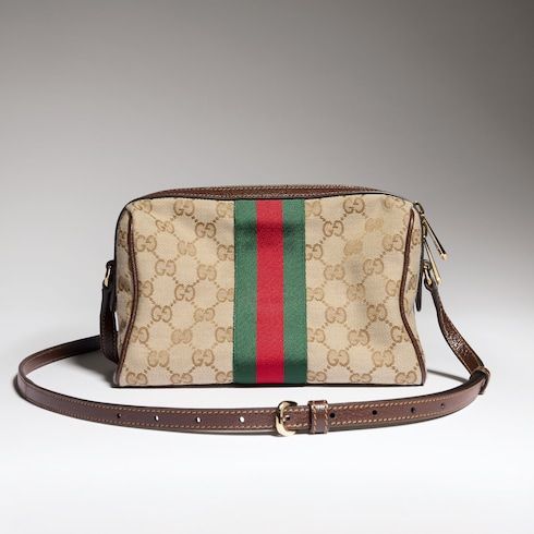 Small Crossbody Camera Bag Canvas with Metal Hardware
