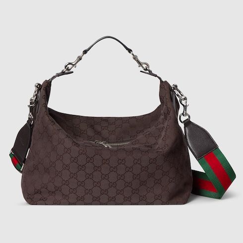 Men's Medium Crossbody Bag With GG Canvas And Detachable Strap