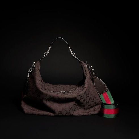 Men's Medium Crossbody Bag With GG Canvas And Detachable Strap