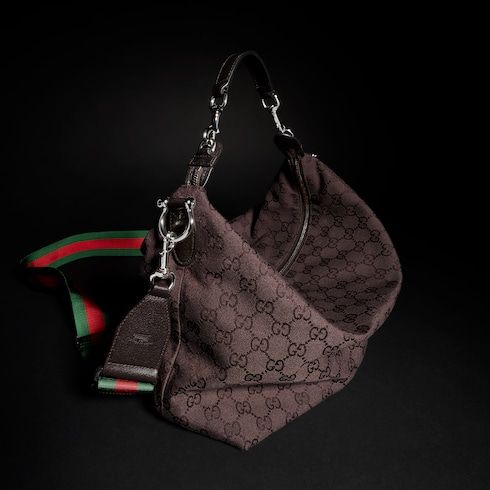Men's Medium Crossbody Bag With GG Canvas And Detachable Strap
