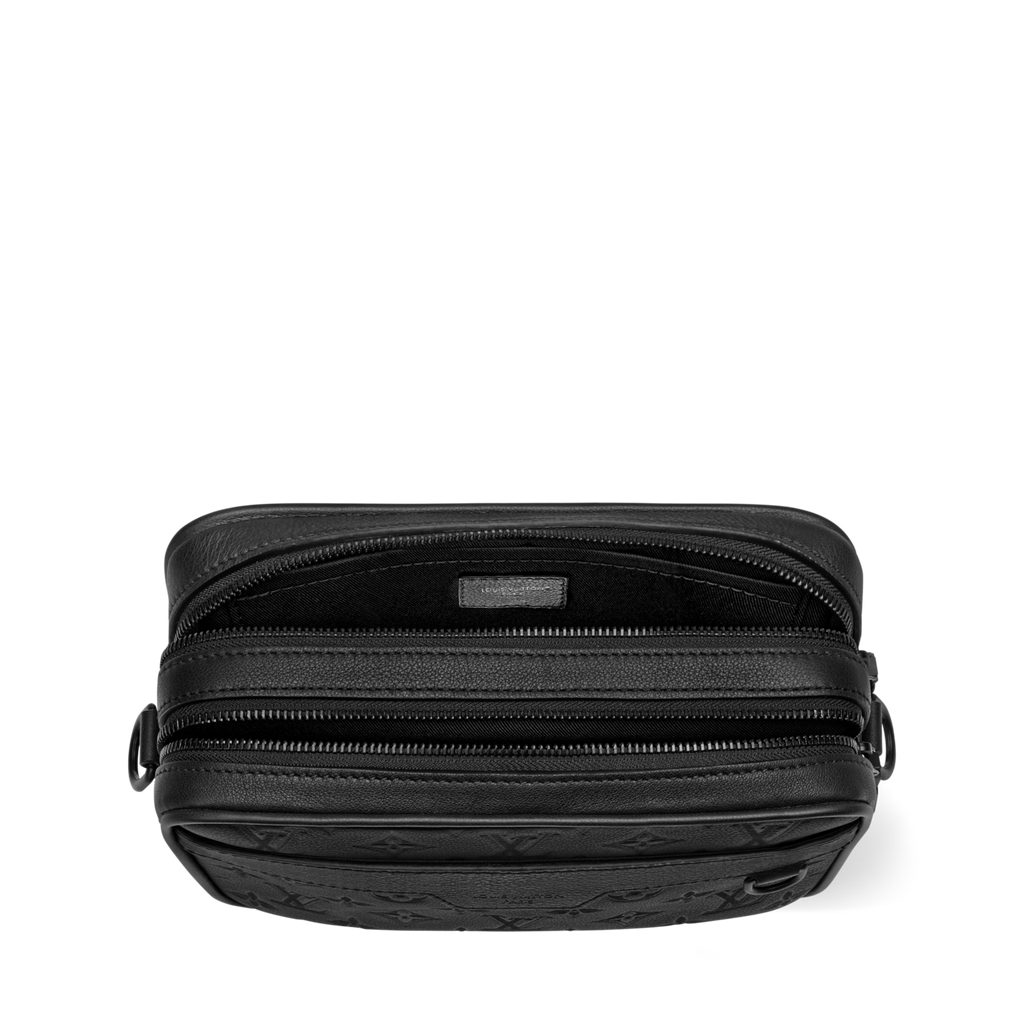 Alpha Messenger Monogram Shadow Calfskin Leather Black-Toned Hardware