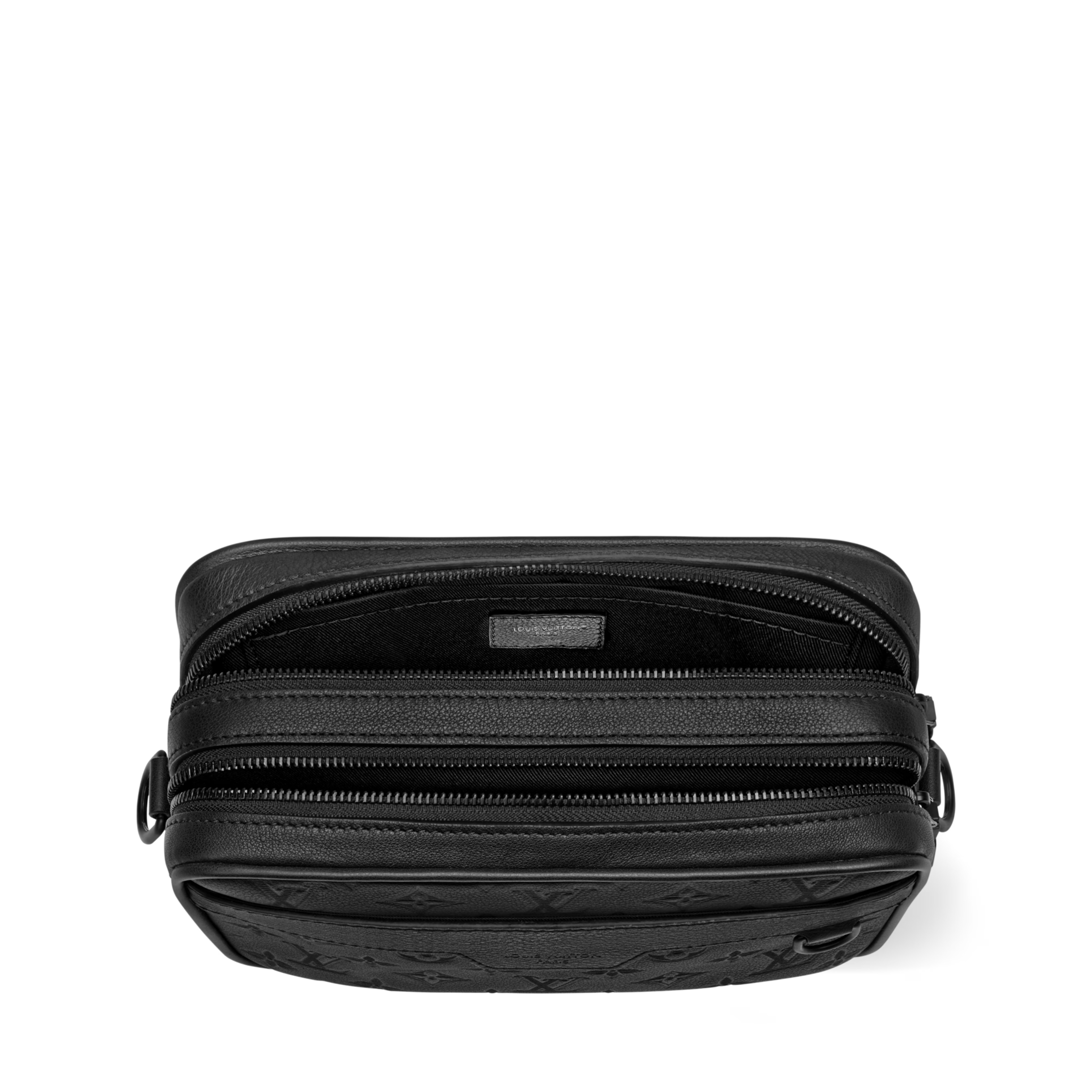 Alpha Messenger Monogram Shadow Calfskin Leather Black-Toned Hardware