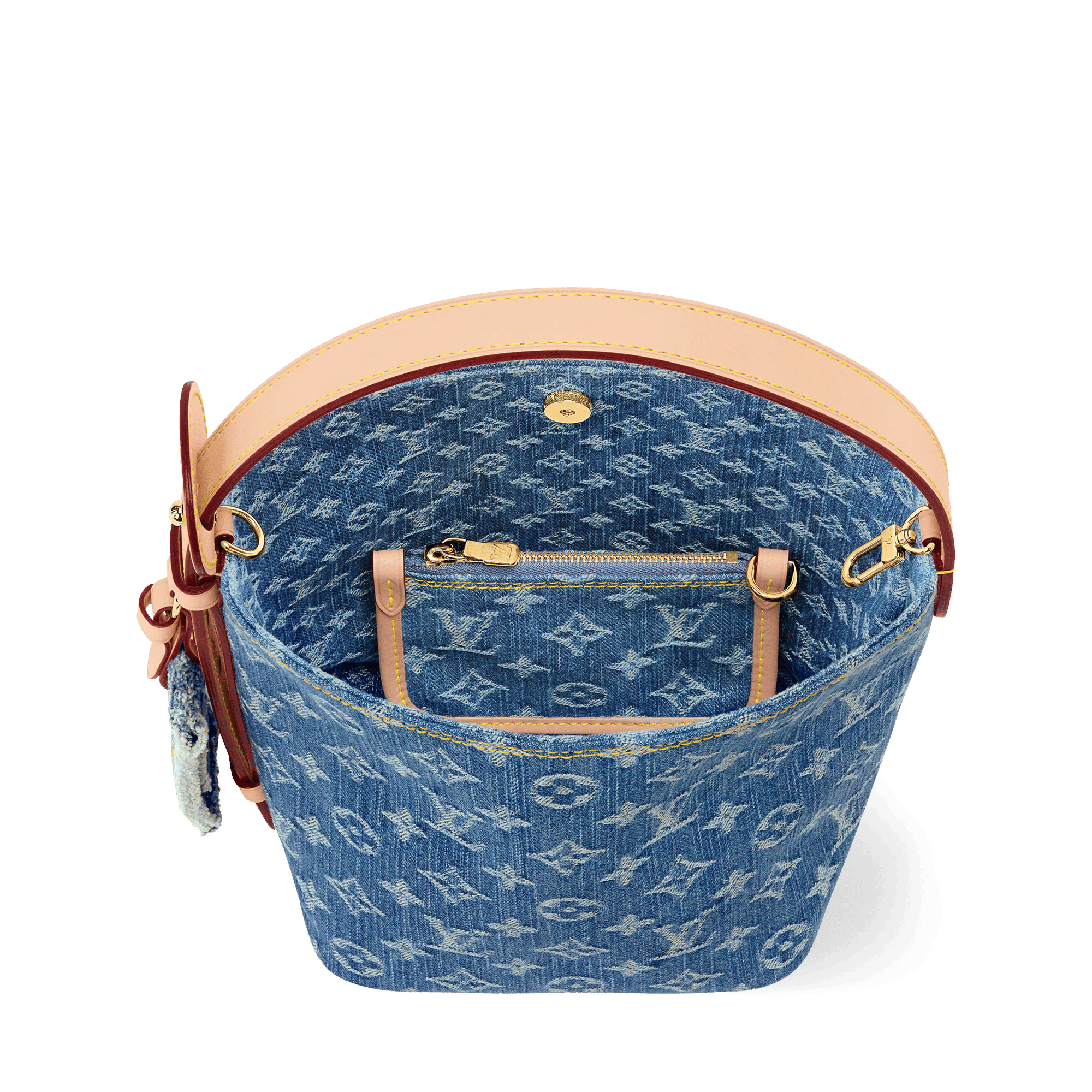 All In BB Monogram Denim Blue Denim Gold-Toned Hardware