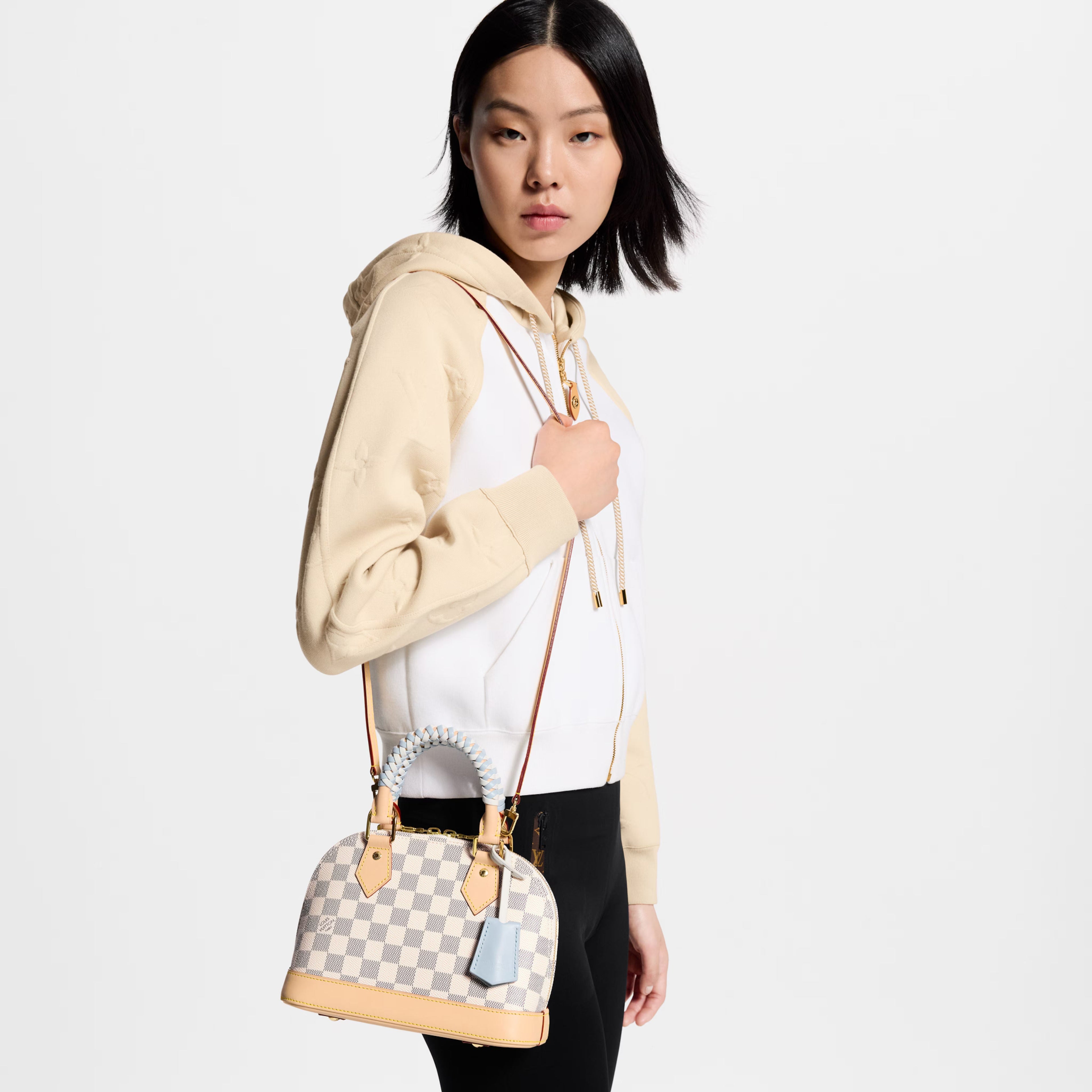 Alma BB Damier Azur Coated Canvas Bleu Olympe Gold-Toned Hardware
