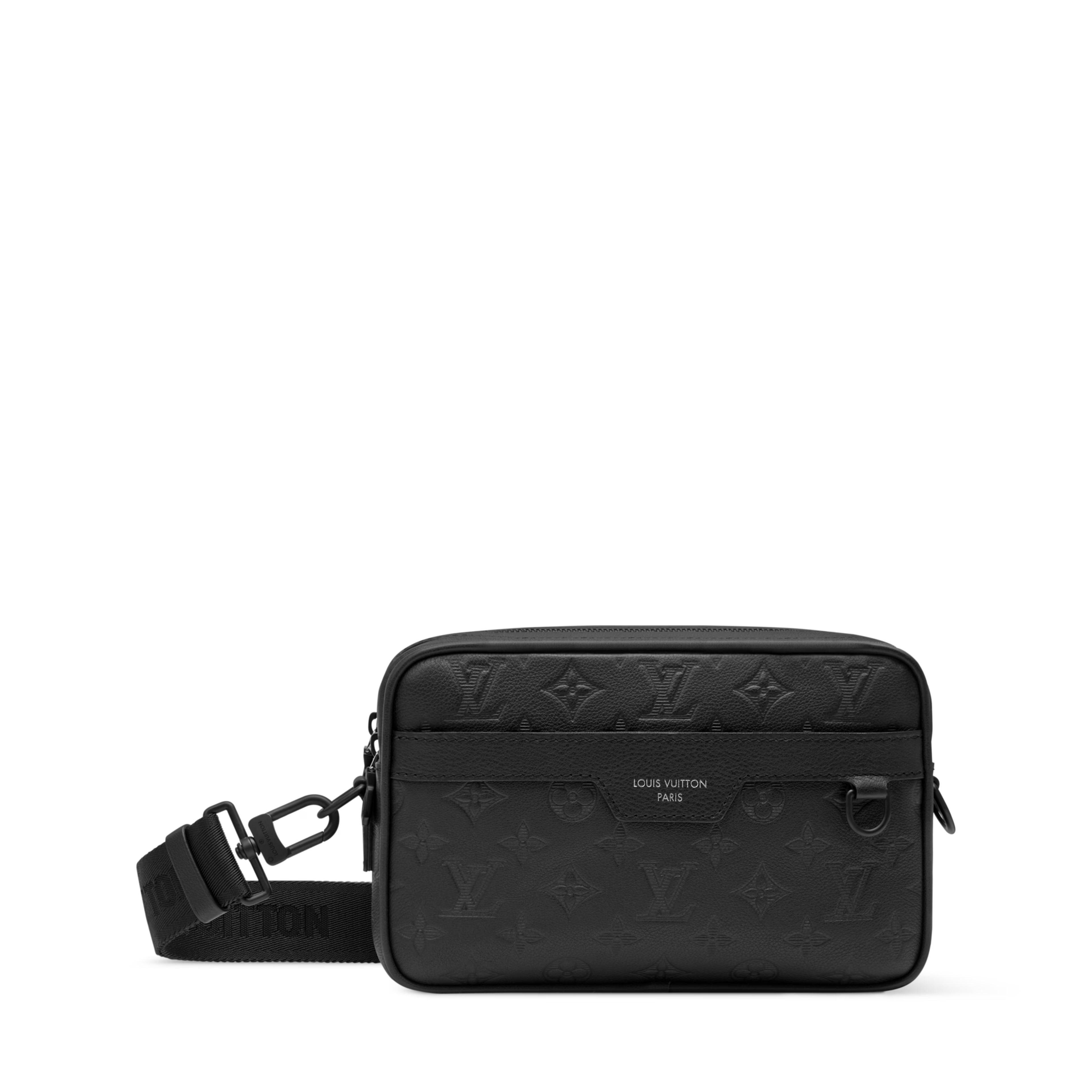 Alpha Messenger Monogram Shadow Calfskin Leather Black-Toned Hardware