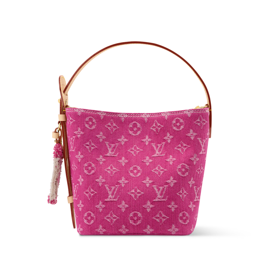 All In BB Monogram Denim Fuchsia Gold-Toned Hardware