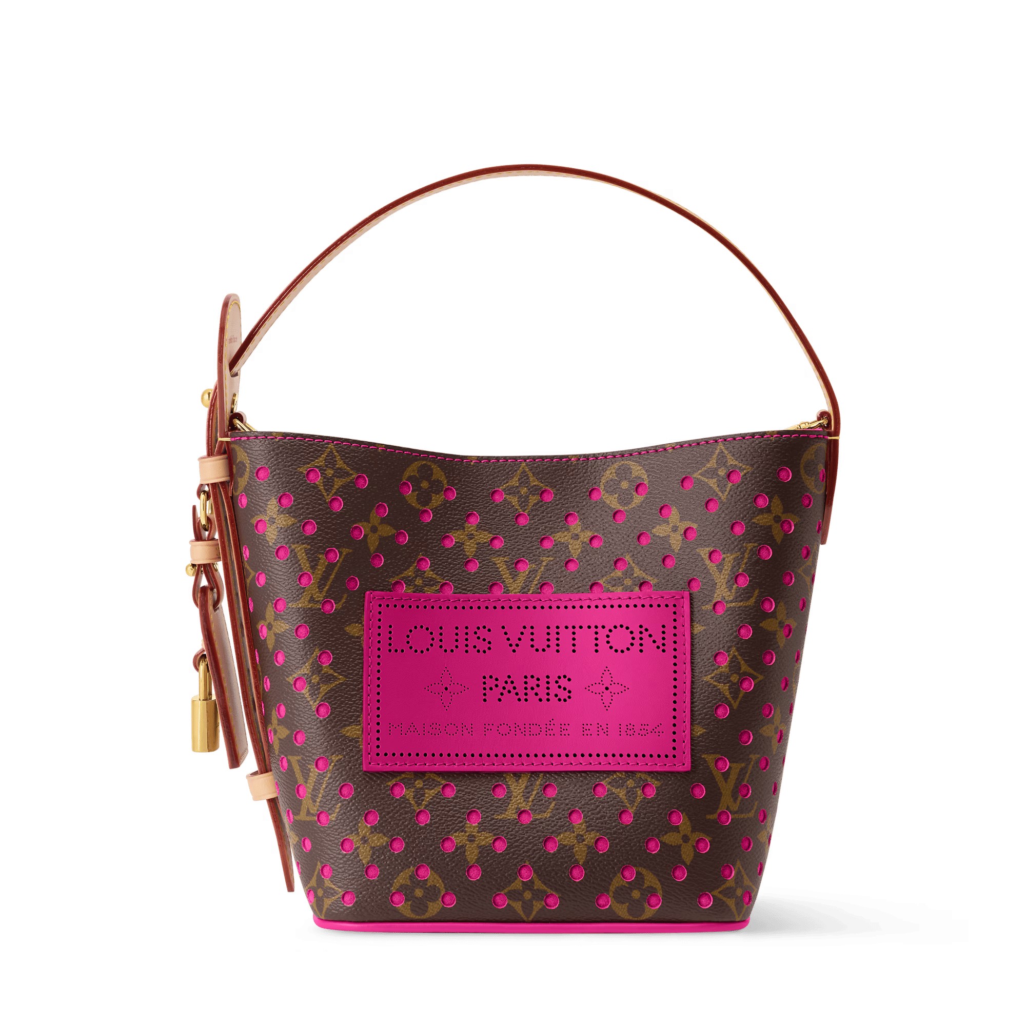 All In BB Monogram Perfo Canvas Pop Crush Gold-Toned Hardware