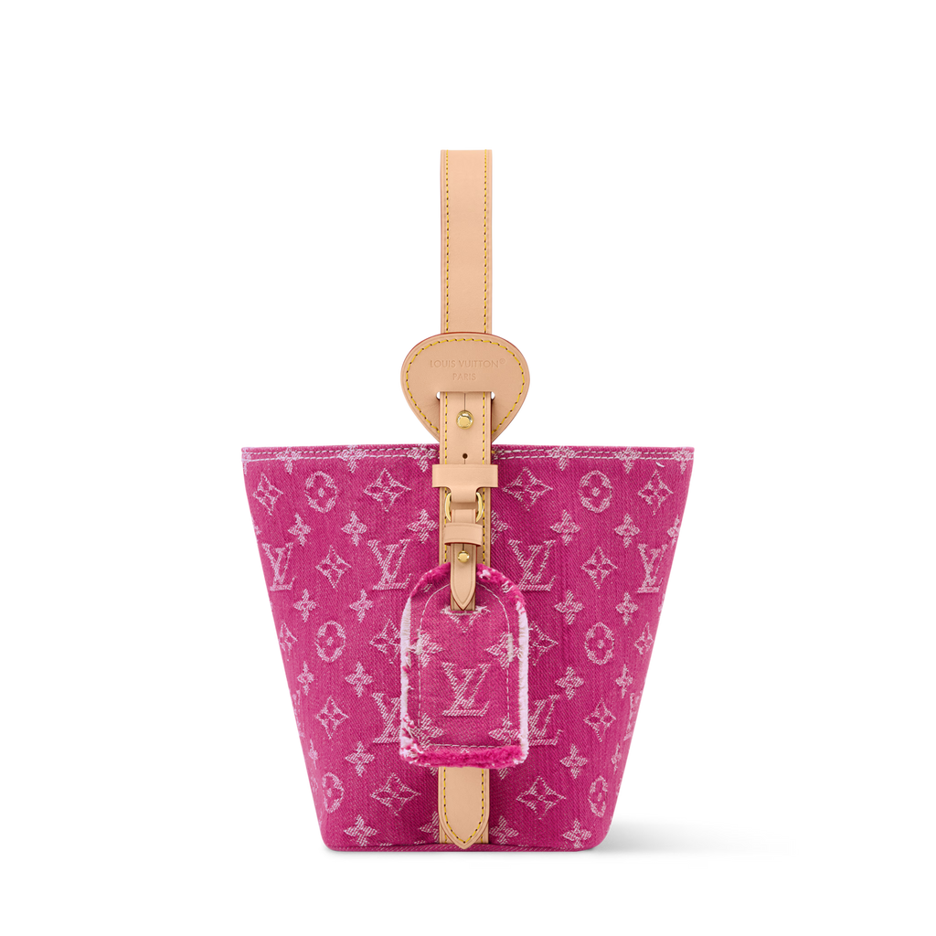 All In BB Monogram Denim Fuchsia Gold-Toned Hardware