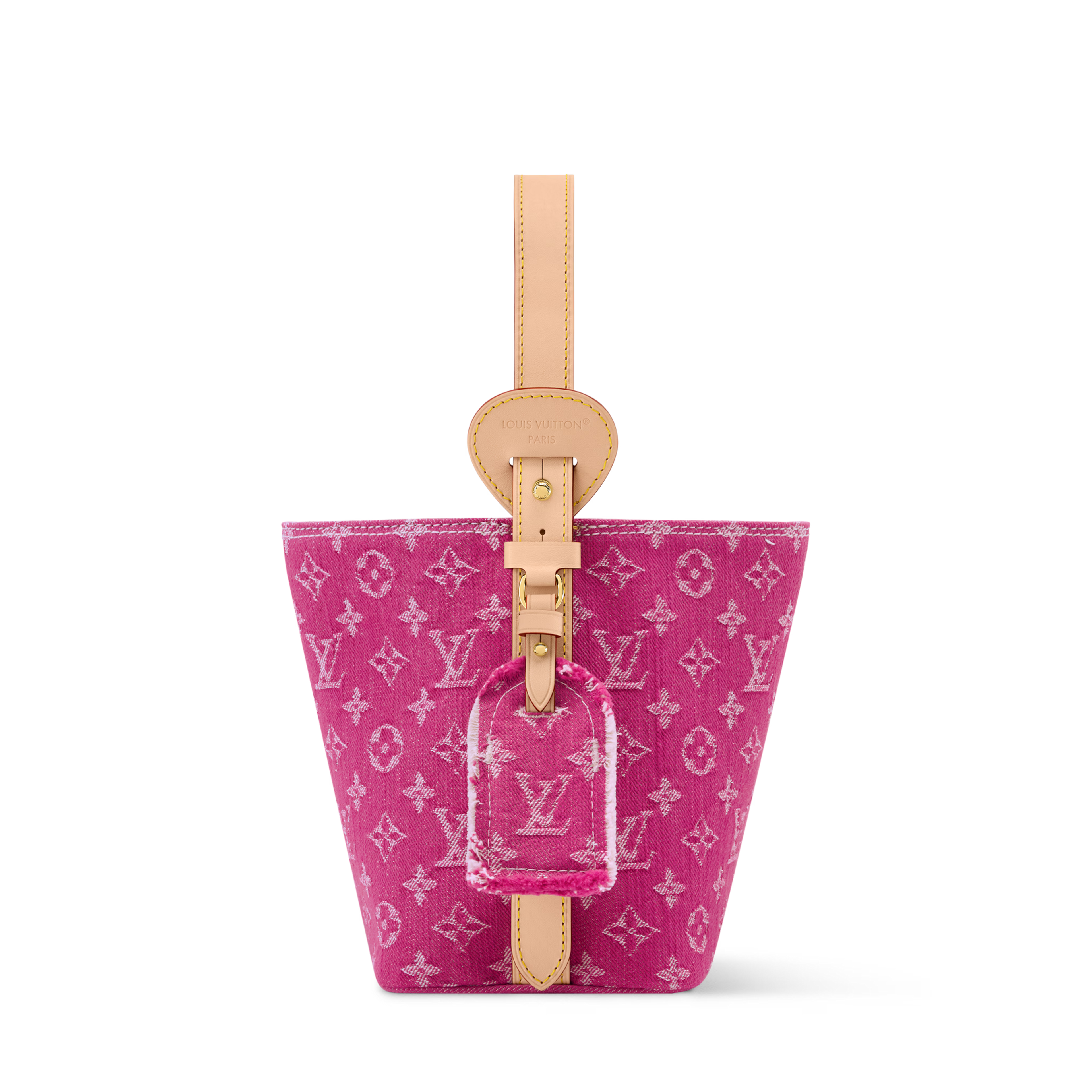 All In BB Monogram Denim Fuchsia Gold-Toned Hardware