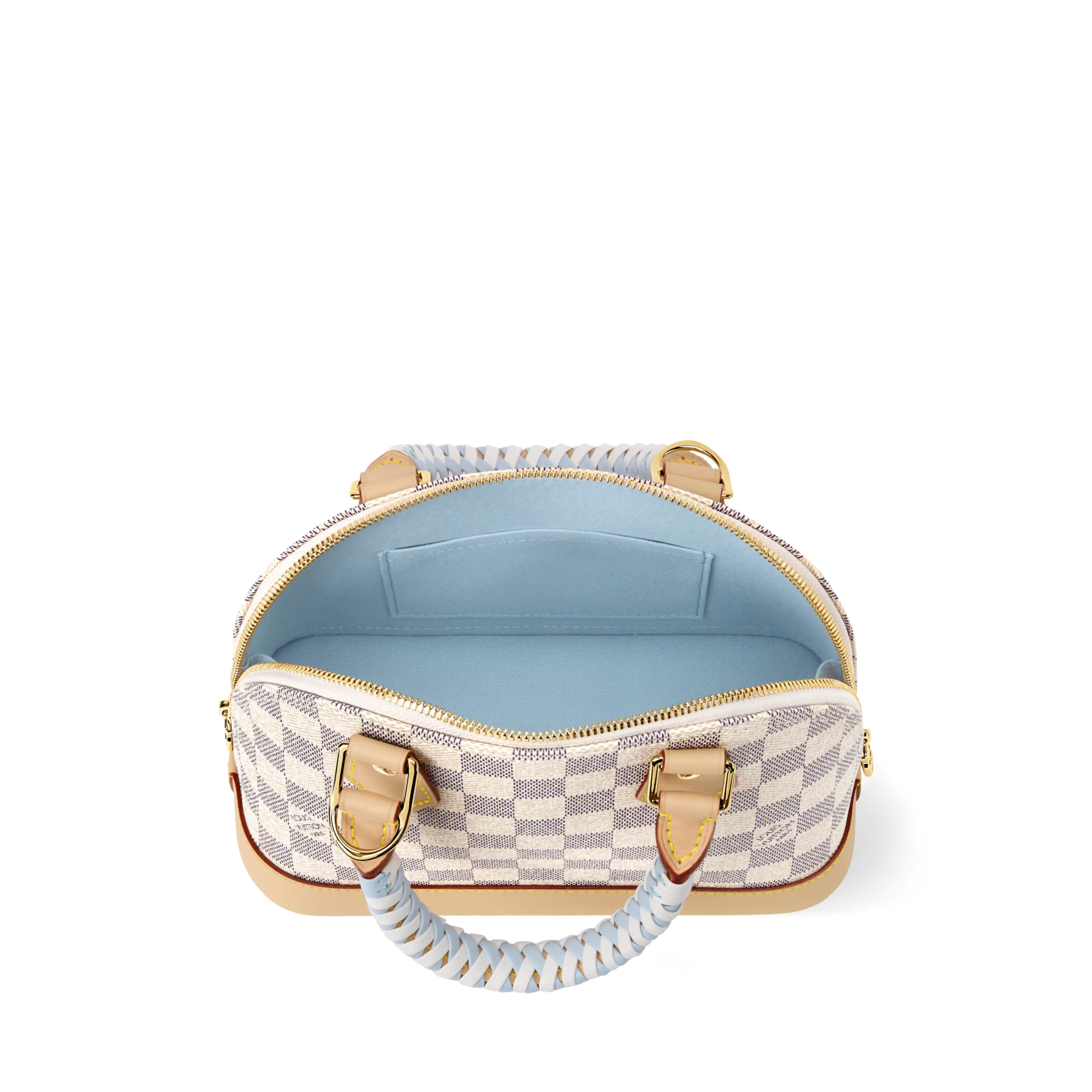 Alma BB Damier Azur Coated Canvas Bleu Olympe Gold-Toned Hardware