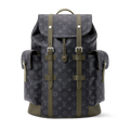 Christopher MM Monogram Eclipse Canvas Khaki Green Ruthenium-Tone Brass Hardware