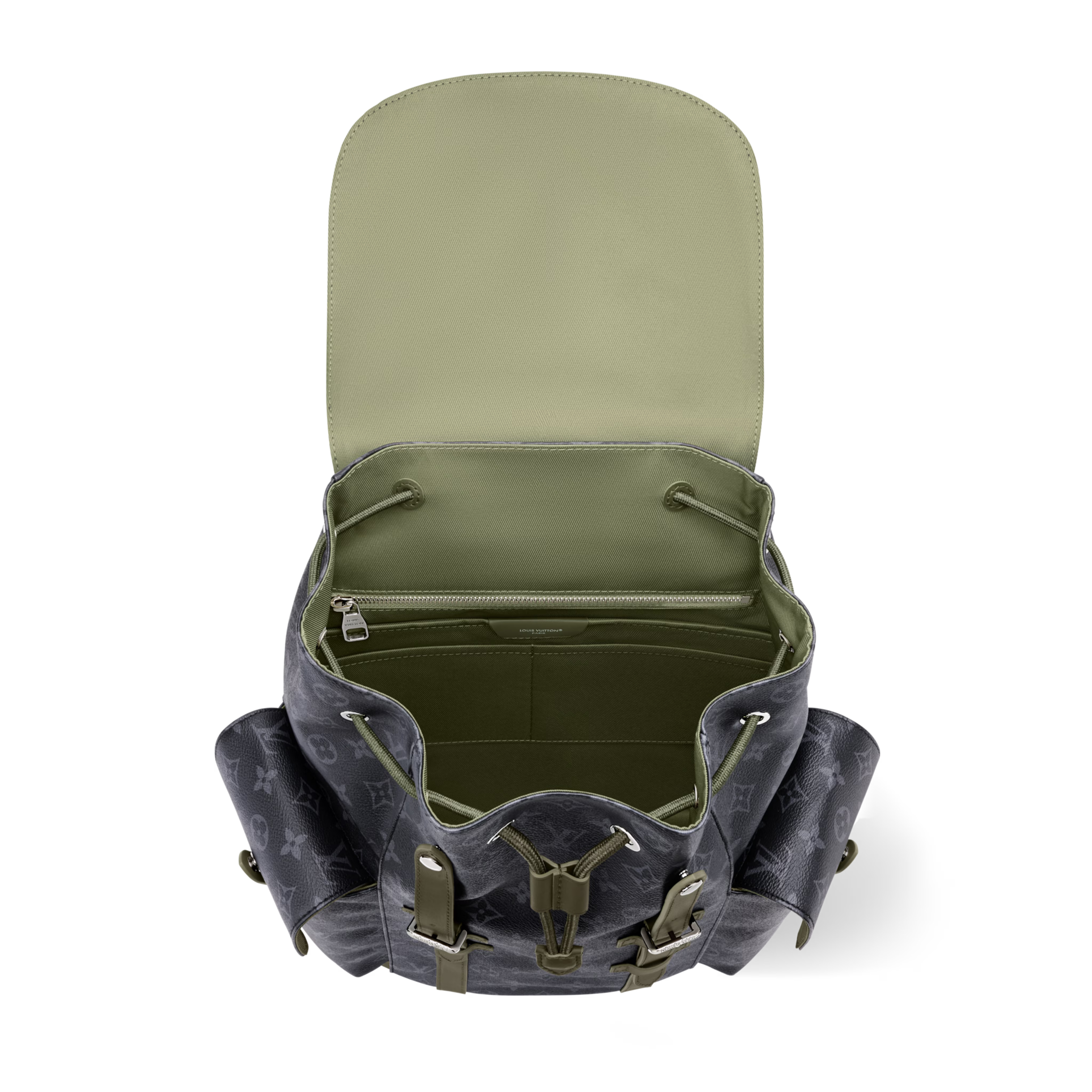 Christopher MM Monogram Eclipse Canvas Khaki Green Ruthenium-Tone Brass Hardware