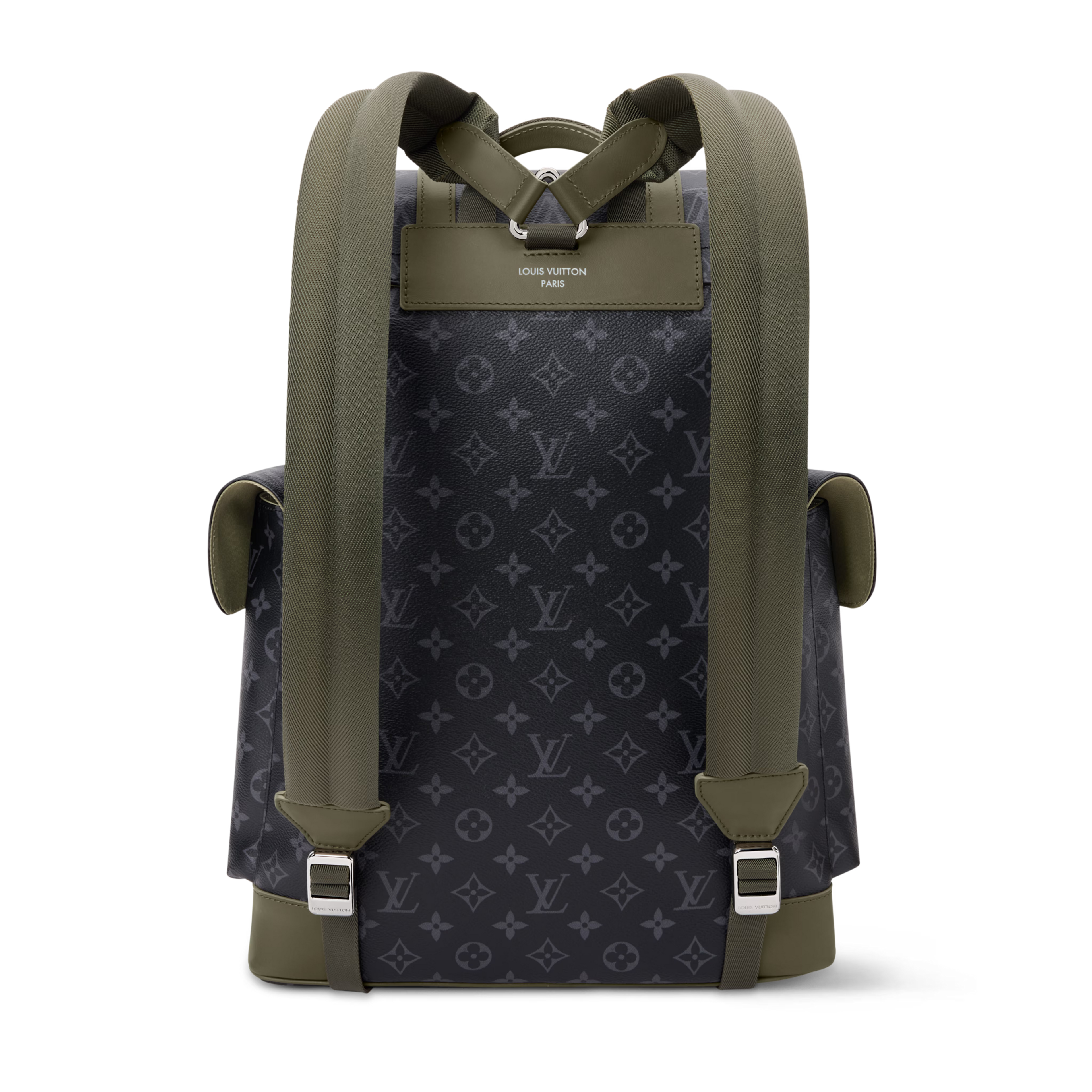 Christopher MM Monogram Eclipse Canvas Khaki Green Ruthenium-Tone Brass Hardware