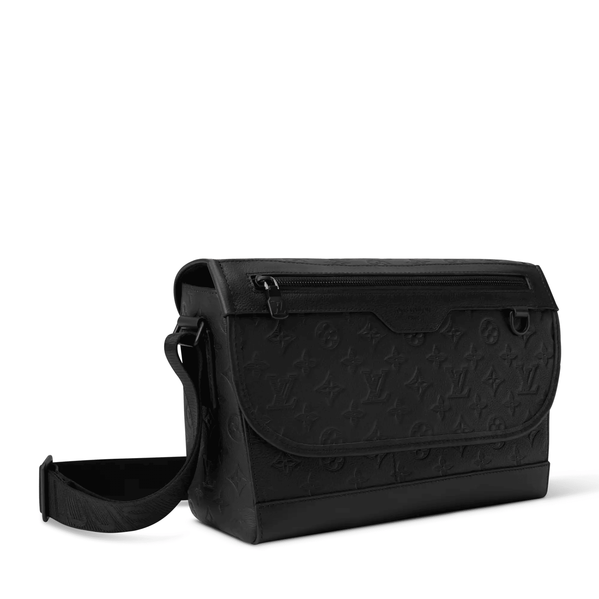 Courrier Messenger Calfskin Leather Black Hardware