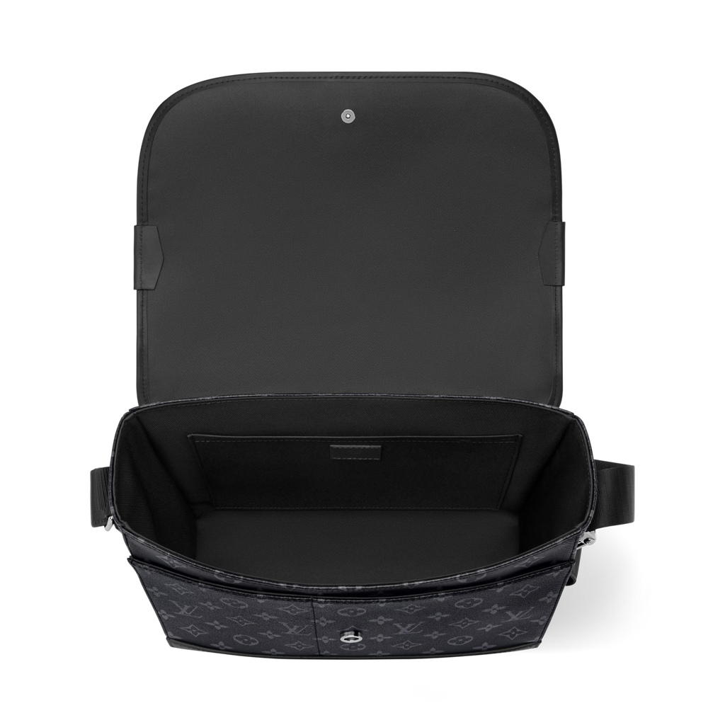 Courrier Messenger Monogram Eclipse Canvas Black Ruthenium-Tone Brass Hardware