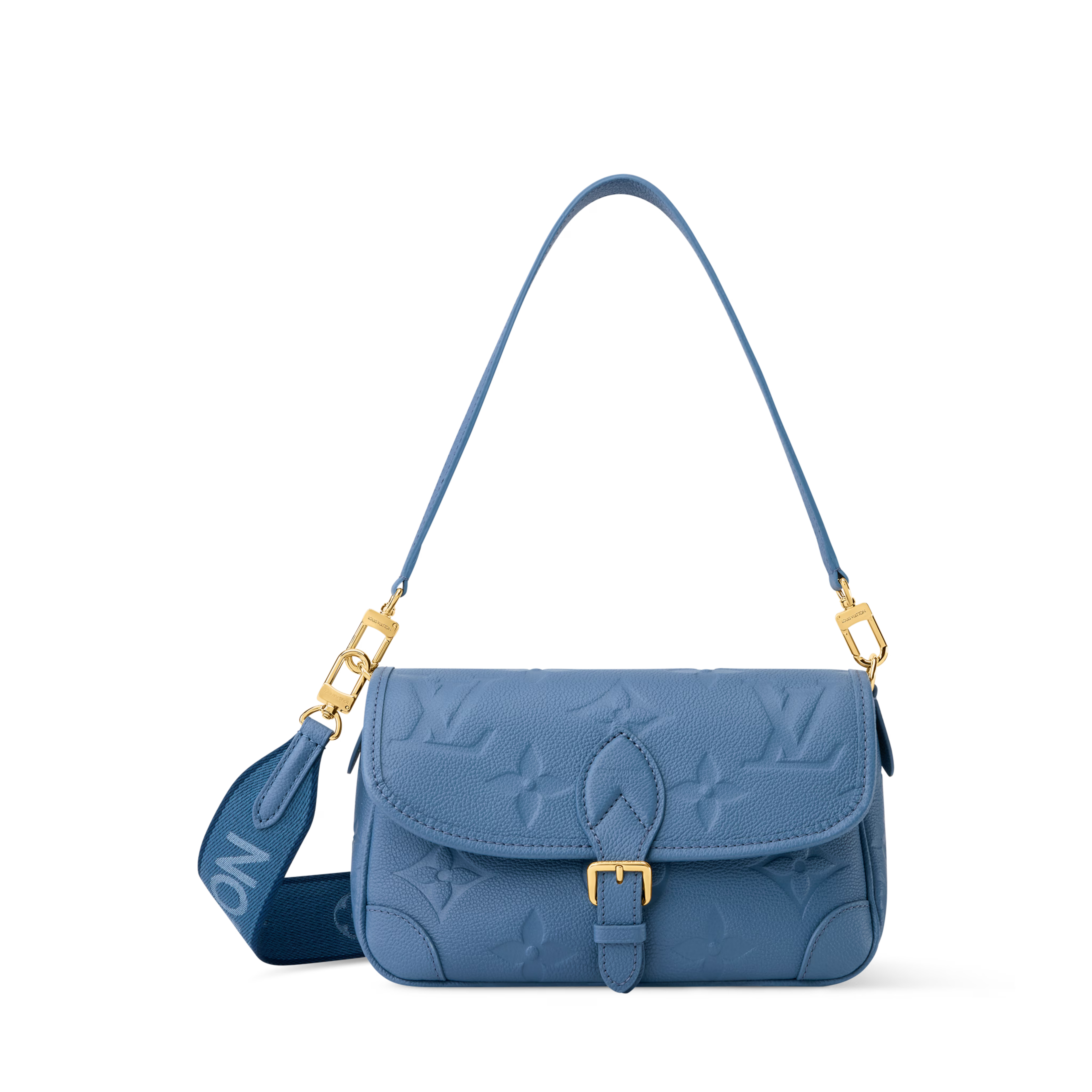 Diane Monogram Empreinte Leather Blue Jean Gold-Toned Hardware