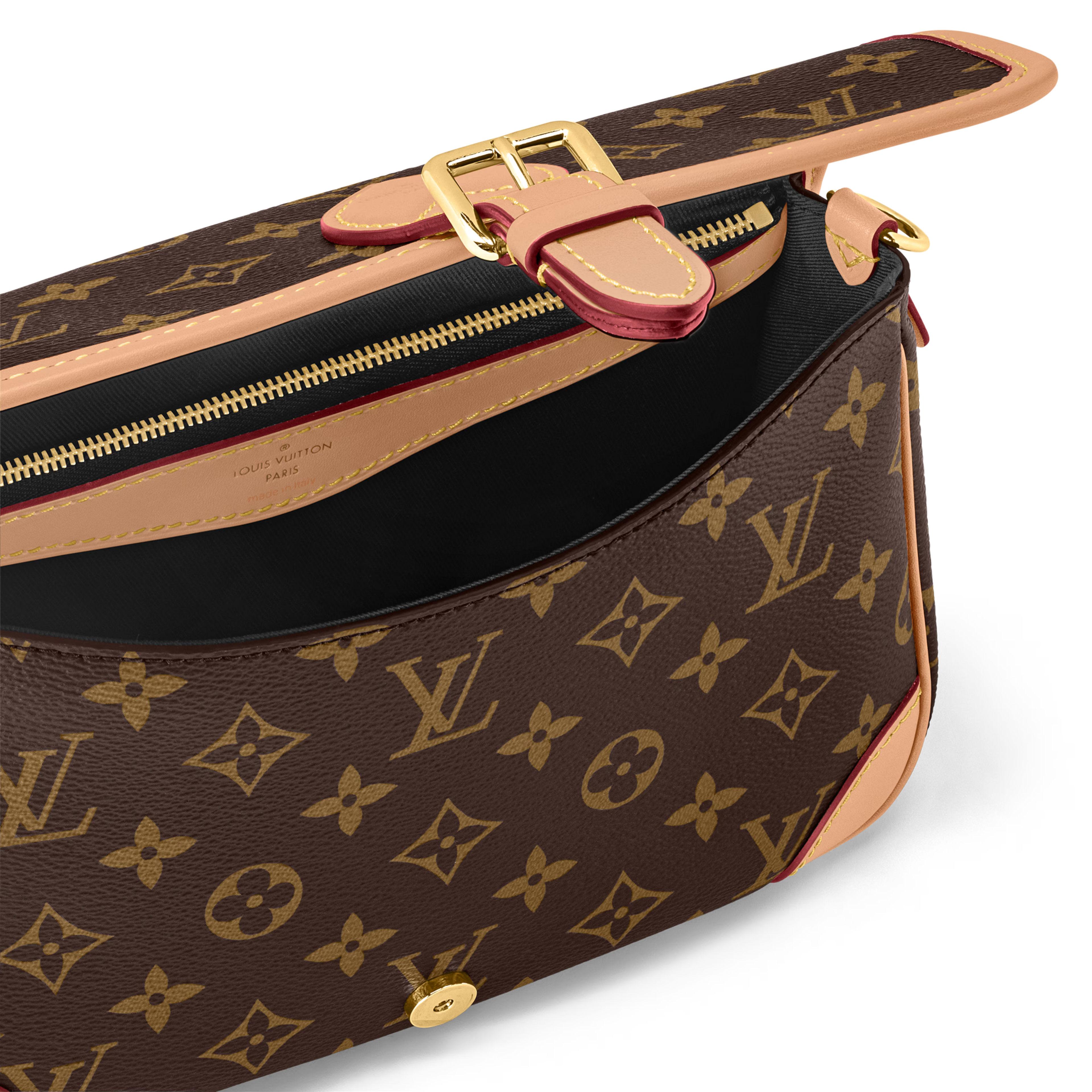 Diane Monogram Coated Canvas Black Gold-Color Hardware