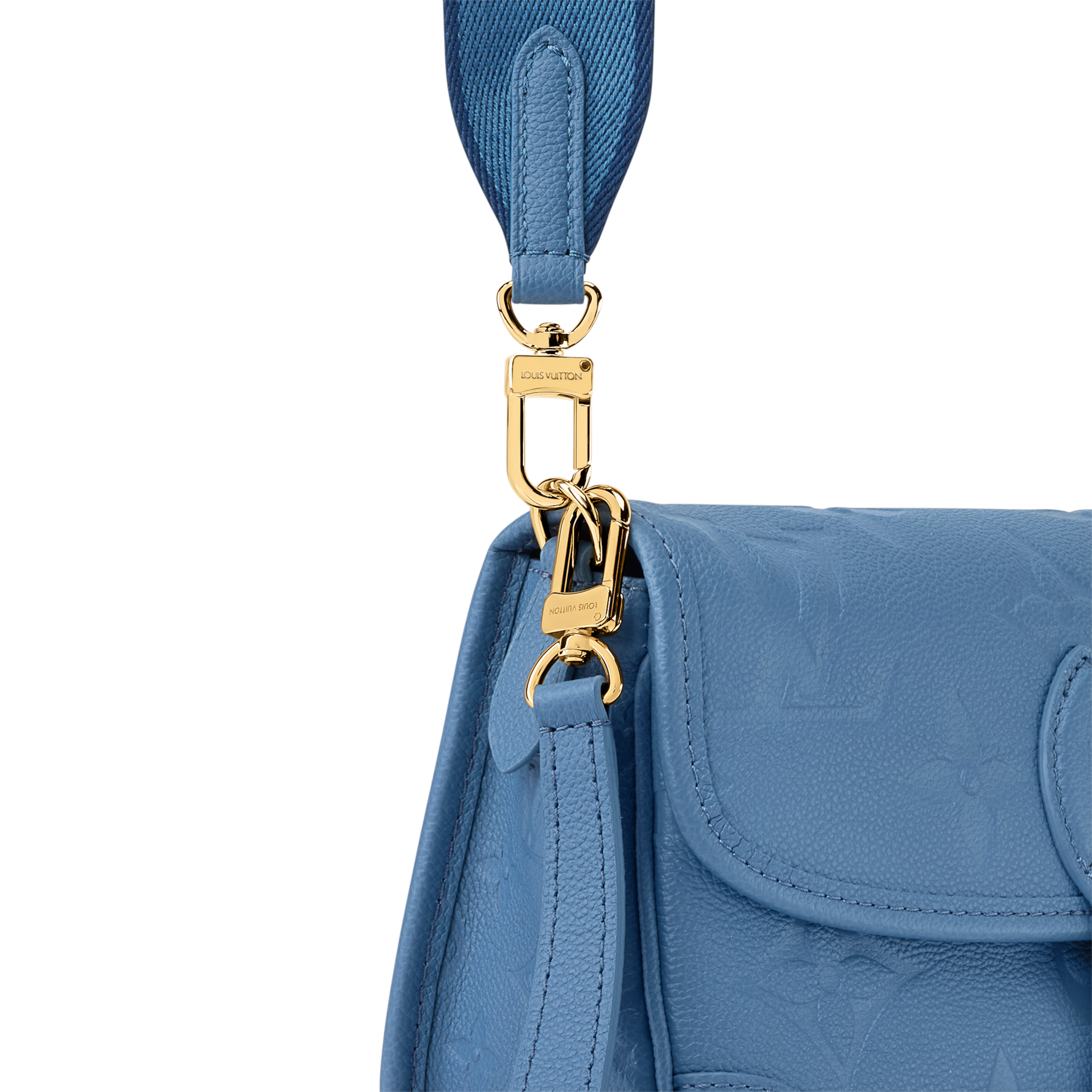 Diane Monogram Empreinte Leather Blue Jean Gold-Toned Hardware