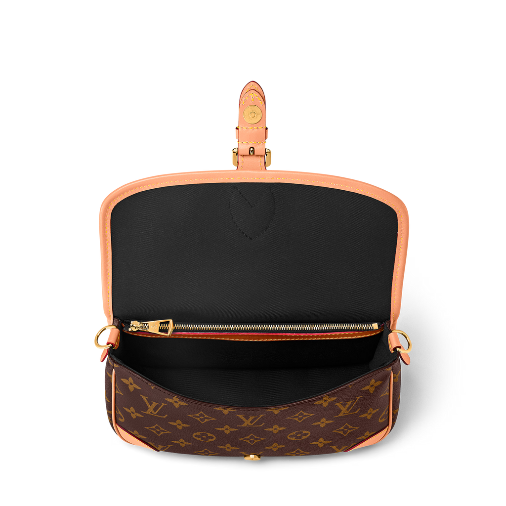 Diane Monogram Coated Canvas Black Gold-Color Hardware