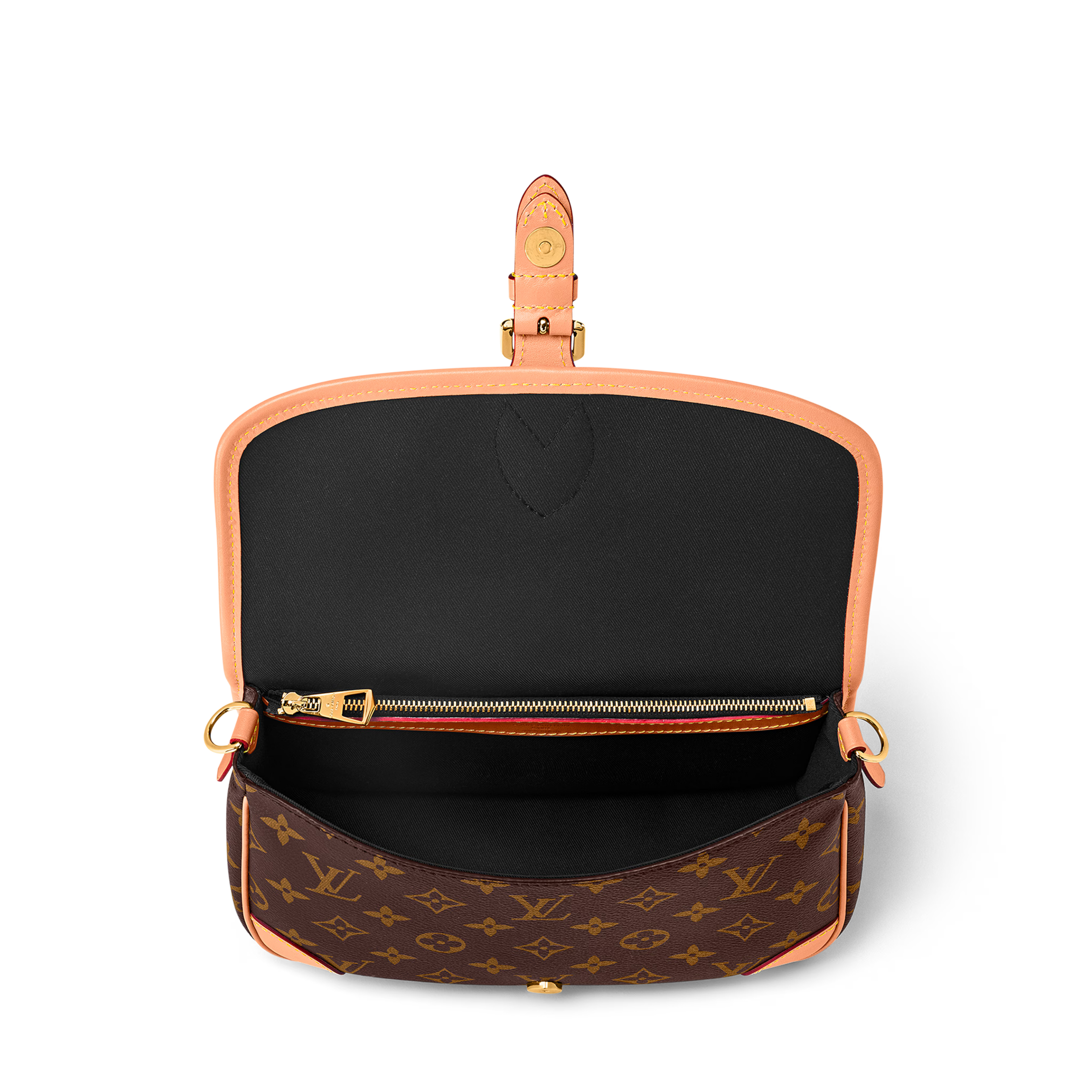Diane Monogram Coated Canvas Black Gold-Color Hardware