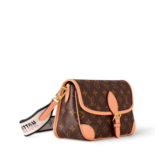 Diane Monogram Coated Canvas Black Gold-Color Hardware
