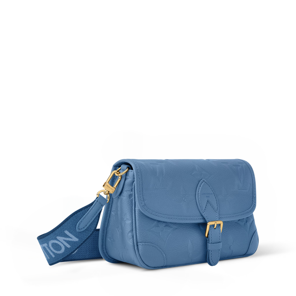 Diane Monogram Empreinte Leather Blue Jean Gold-Toned Hardware