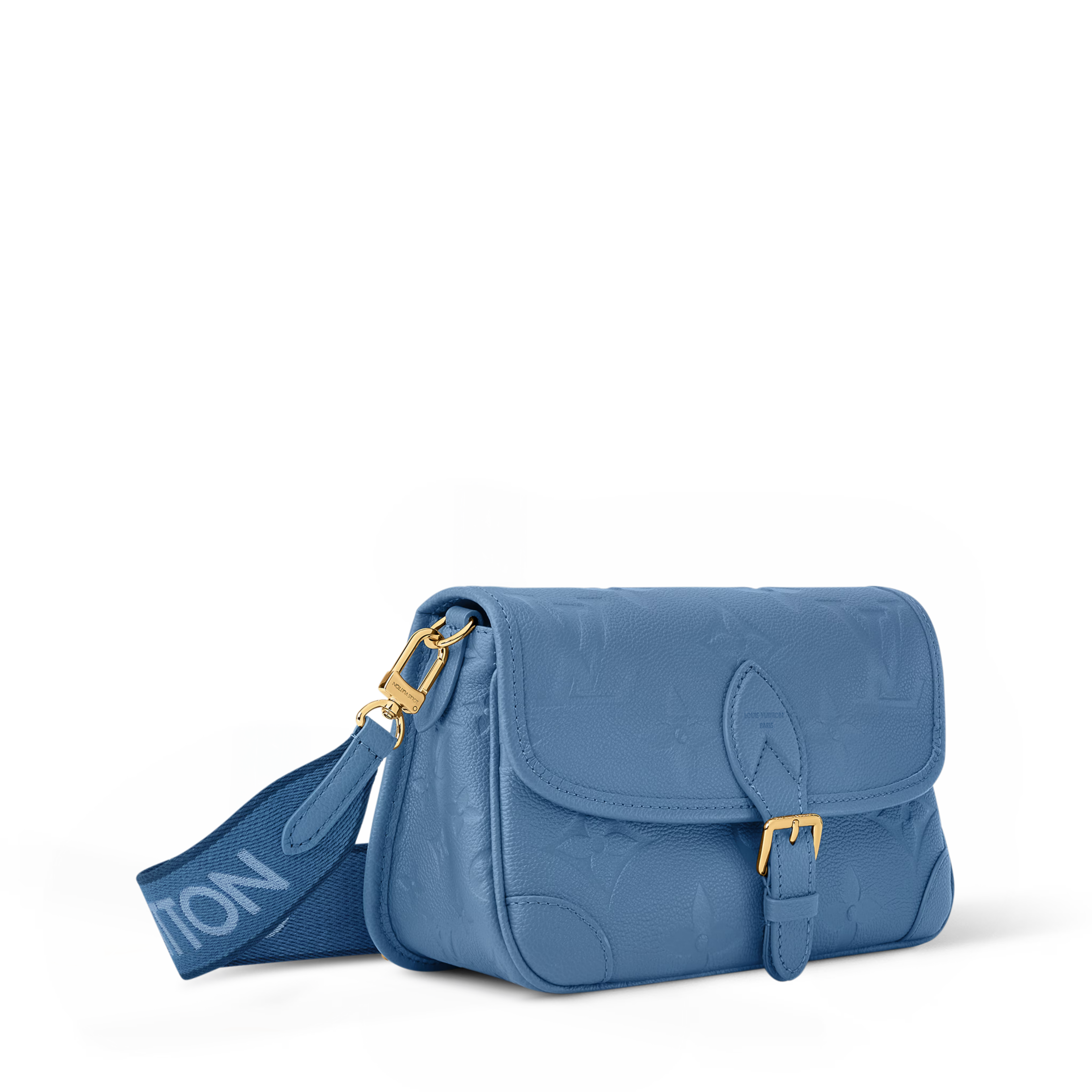 Diane Monogram Empreinte Leather Blue Jean Gold-Toned Hardware