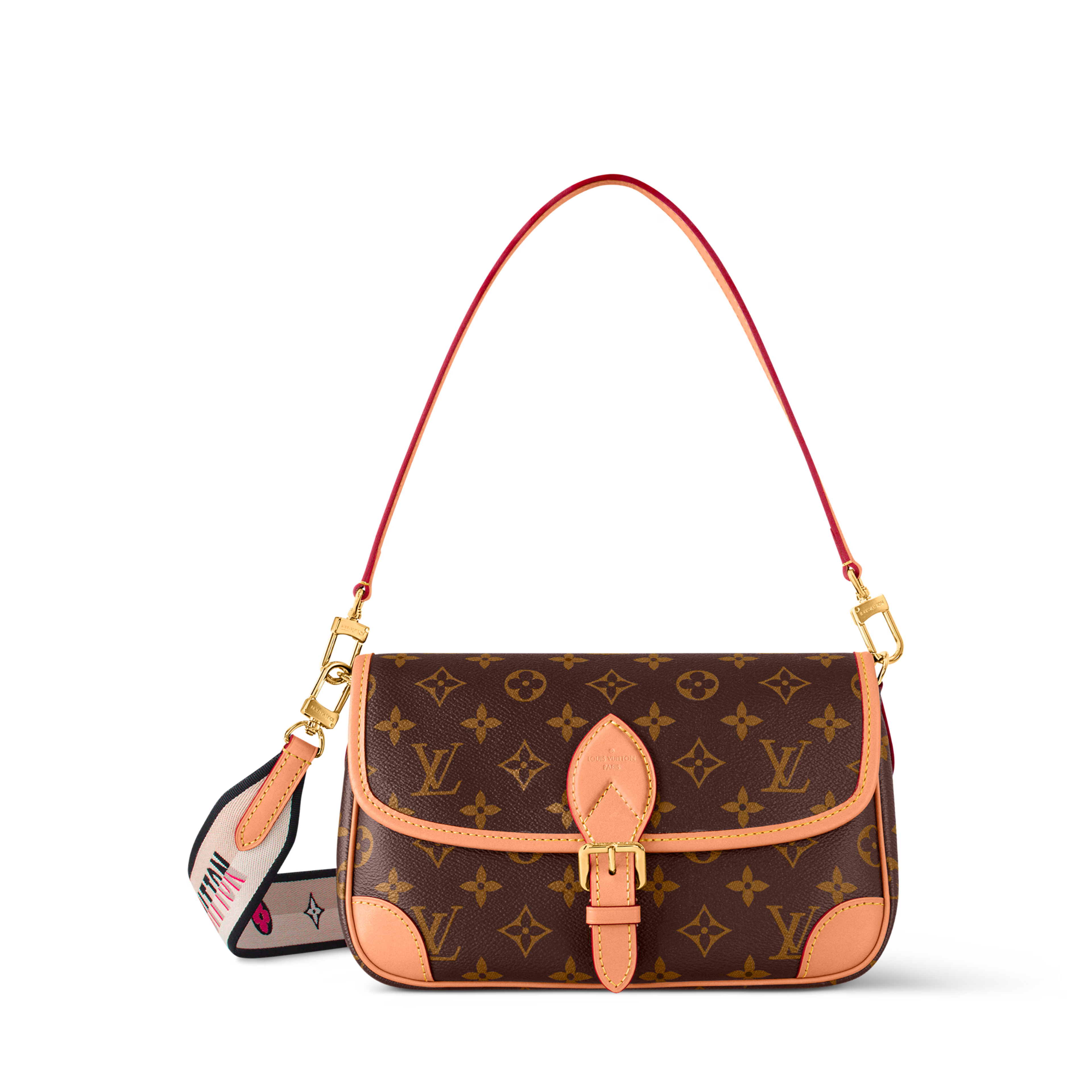 Diane Monogram Coated Canvas Black Gold-Color Hardware