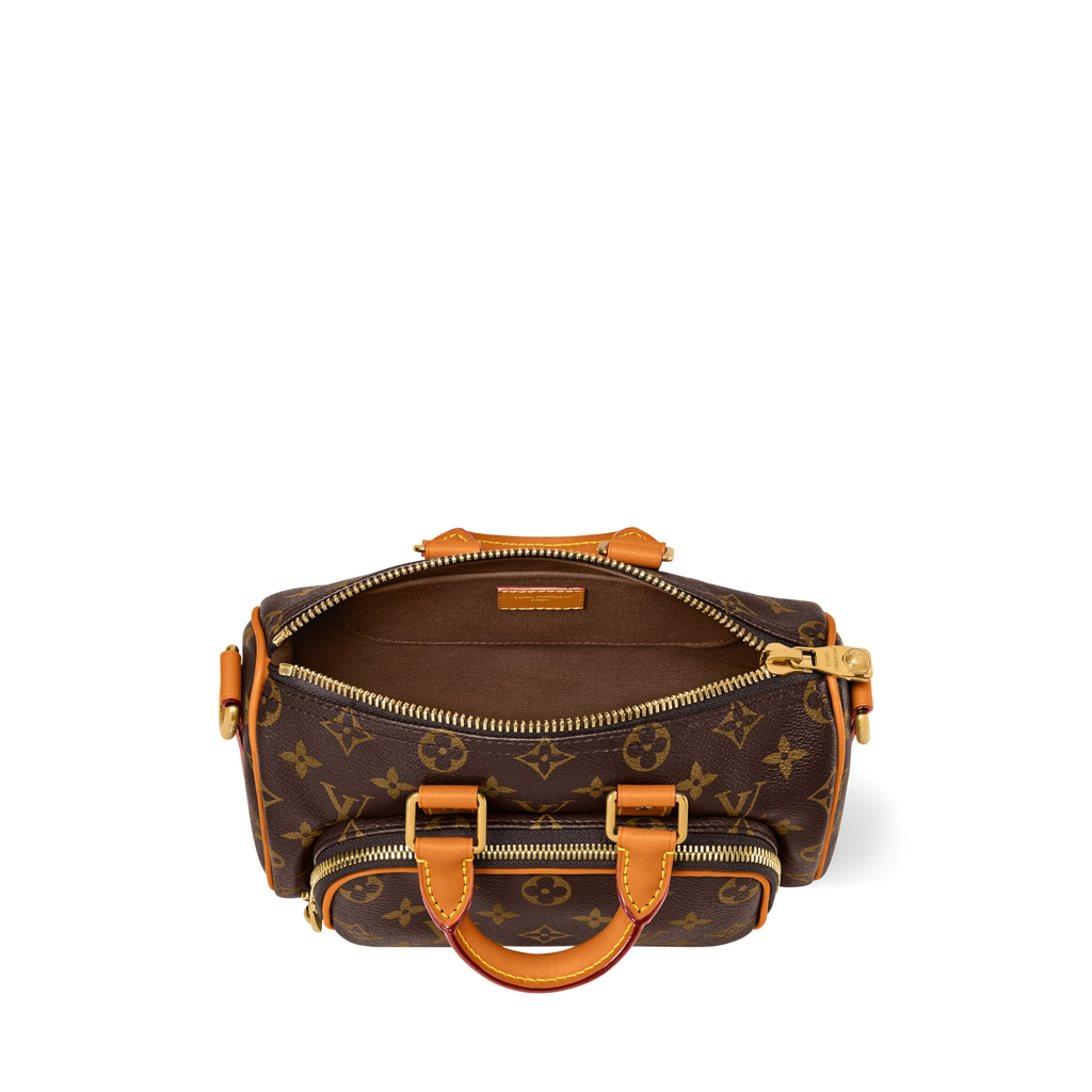 Keepall 25 Cargo Monogram Canvas Aged Cowhide Trim Gold-Toned Hardware