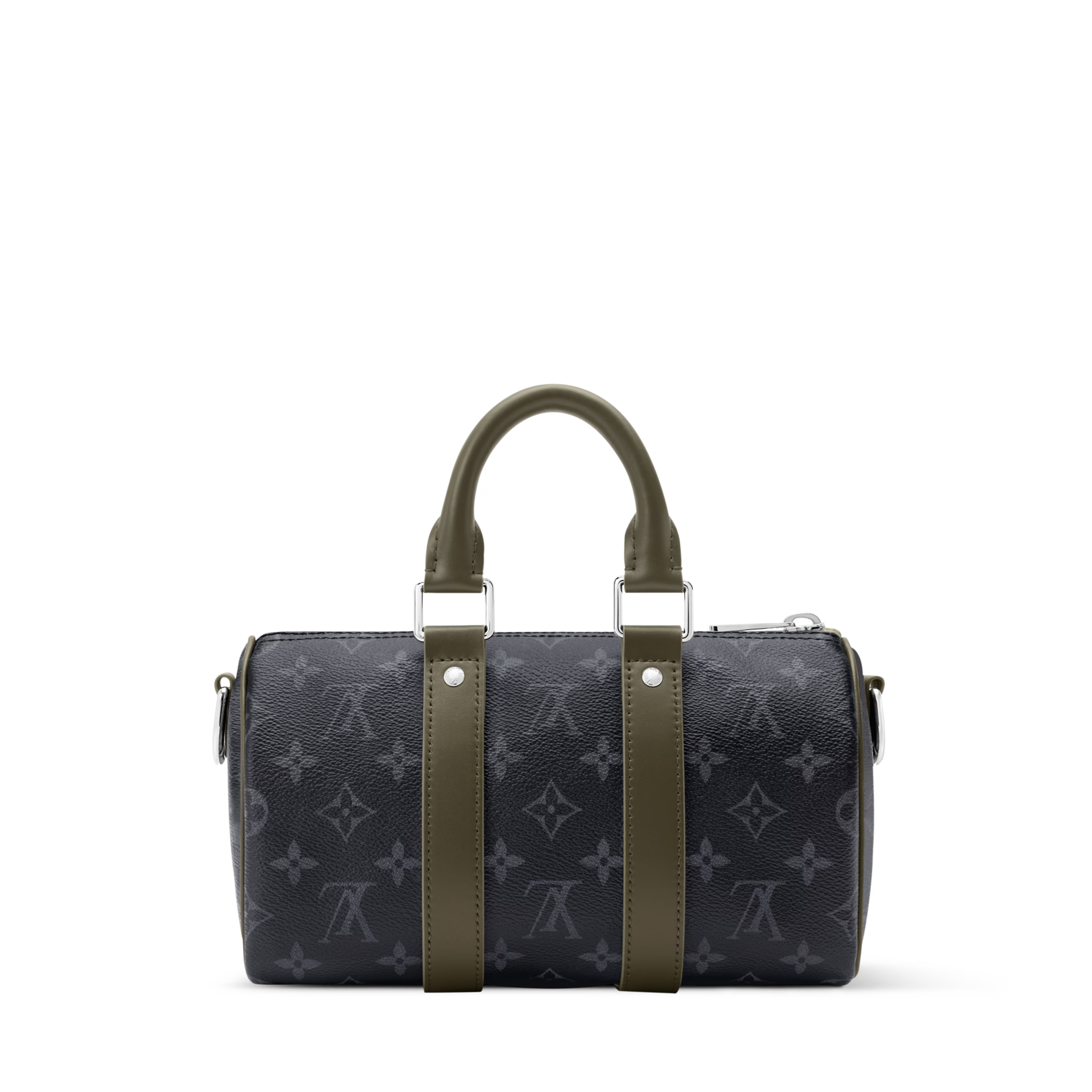 Keepall Bandoulière 25 Monogram Eclipse Canvas Khaki Green Ruthenium Hardware