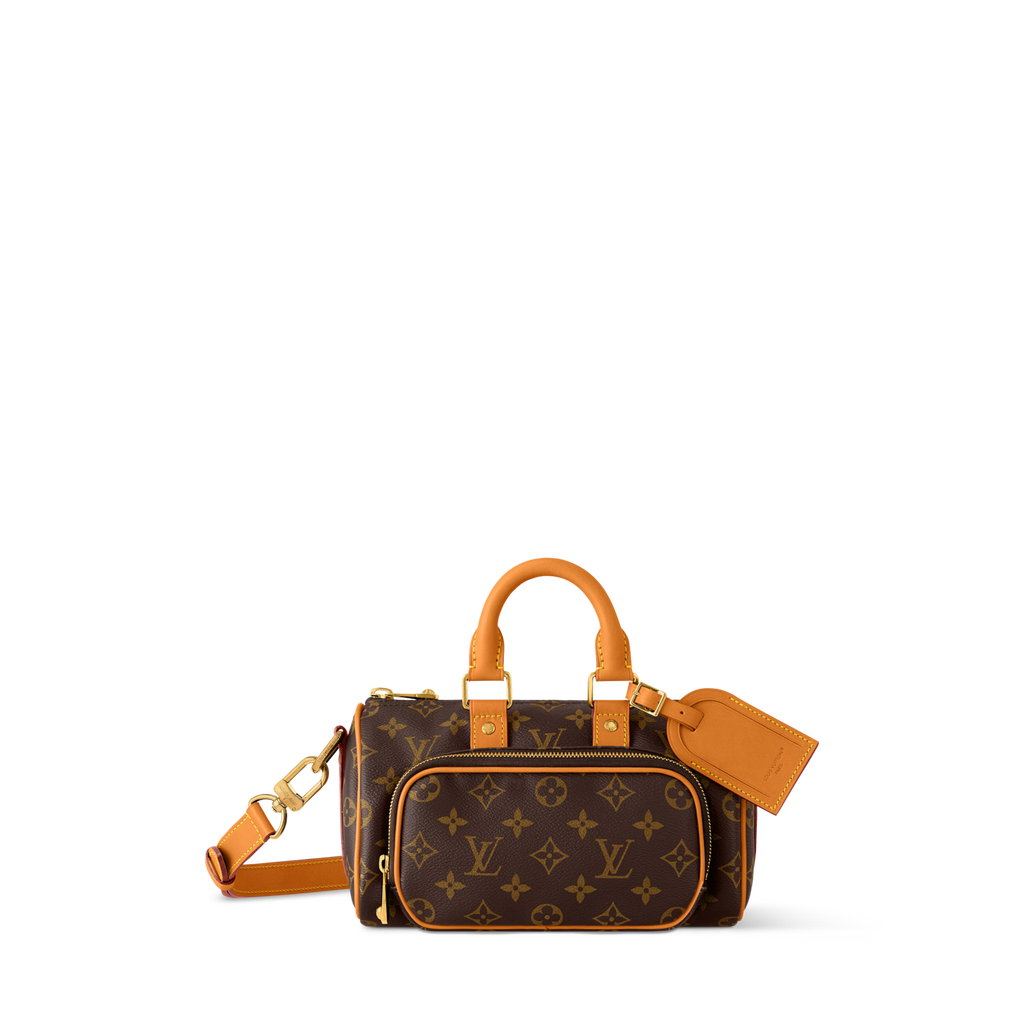 Keepall 25 Cargo Monogram Canvas Aged Cowhide Trim Gold-Toned Hardware