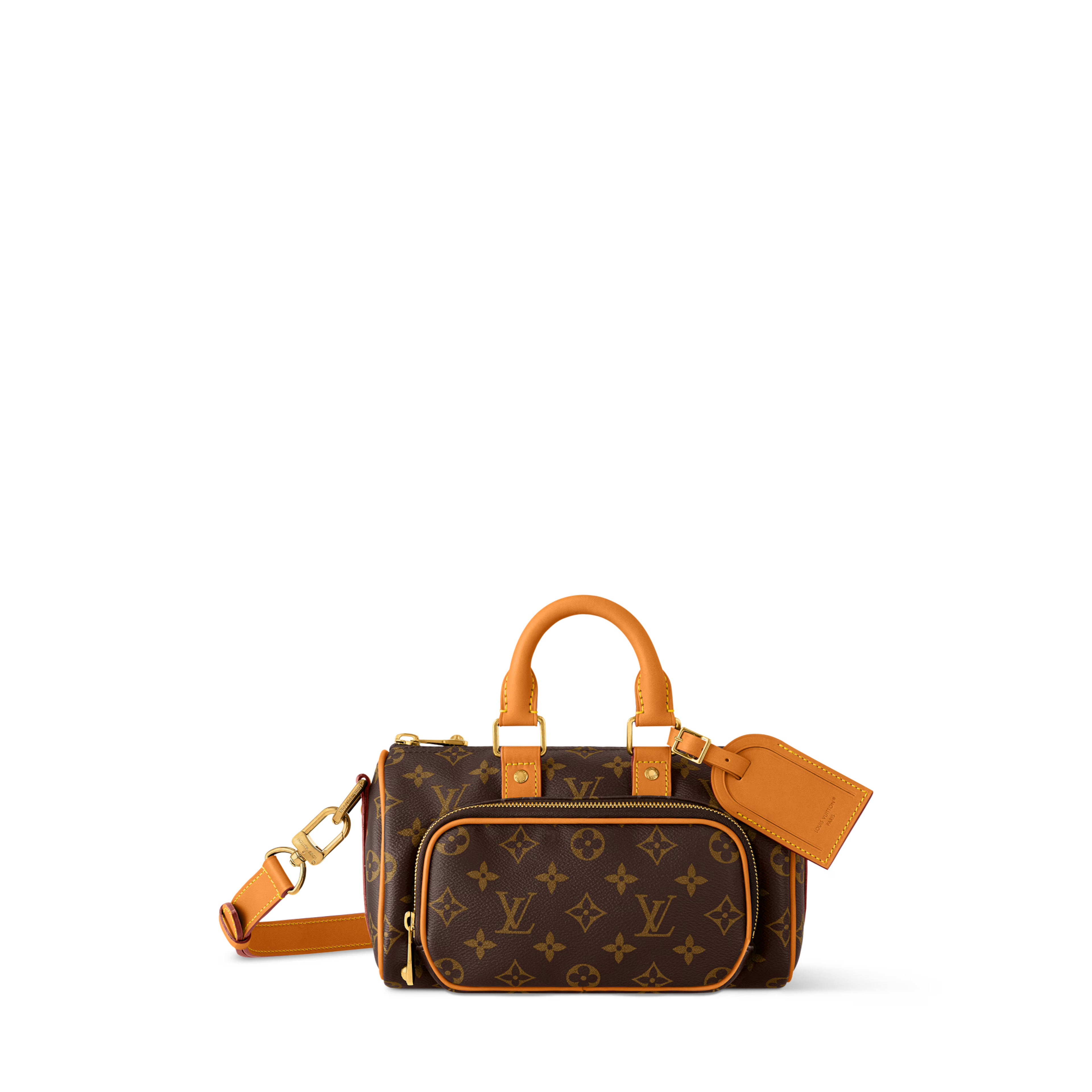 Keepall 25 Cargo Monogram Canvas Aged Cowhide Trim Gold-Toned Hardware