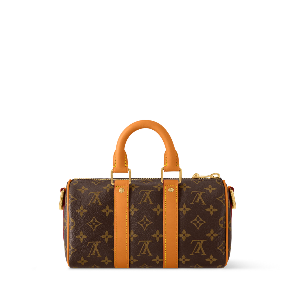 Keepall 25 Cargo Monogram Canvas Aged Cowhide Trim Gold-Toned Hardware