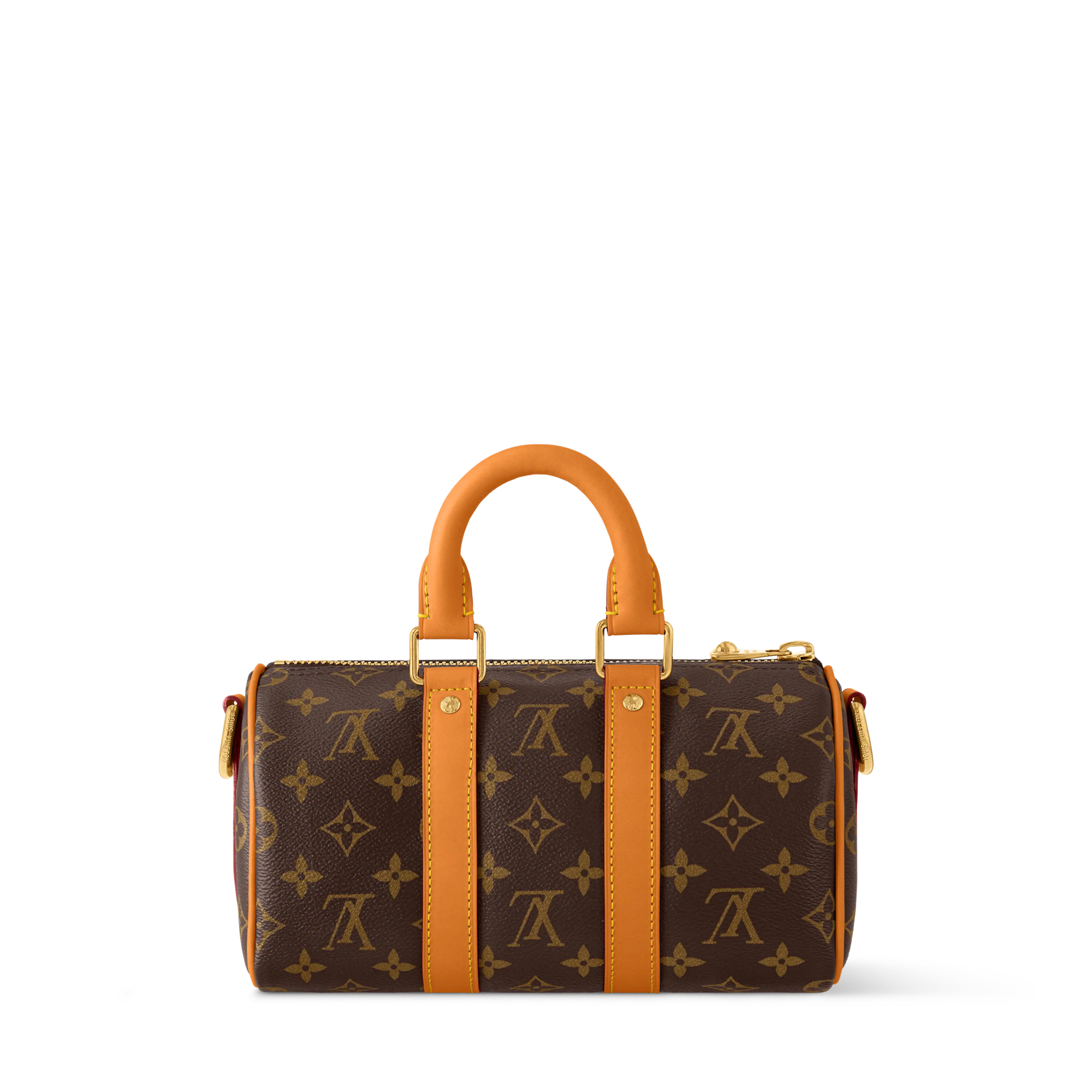Keepall 25 Cargo Monogram Canvas Aged Cowhide Trim Gold-Toned Hardware